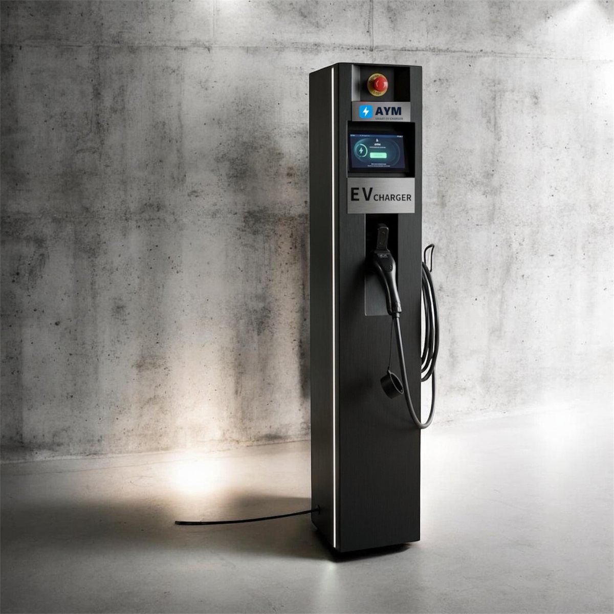 AYM Smart EV Charger – floor-standing Type 2 AC charging station